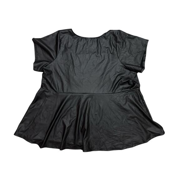 Torrid Faux Leather Peplum Top Women's Plus Size 5 Black Sleeveless - Picture 7 of 9